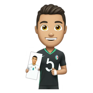 Cristiano Ronaldo holding a sign with Abdul Latif written on it sticker