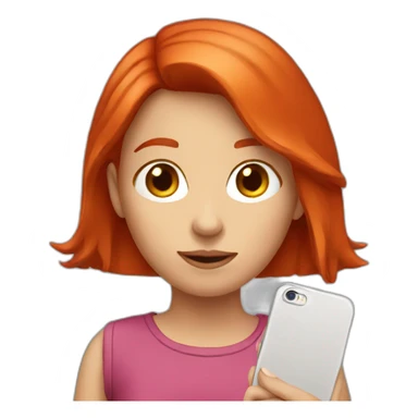 red-head-girl-with-smartphone sticker