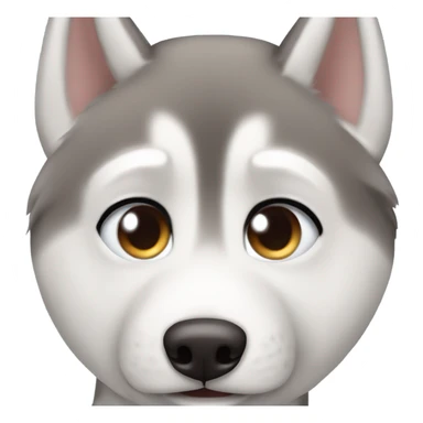 Husky white fur blue eyes liver colored nose sticker
