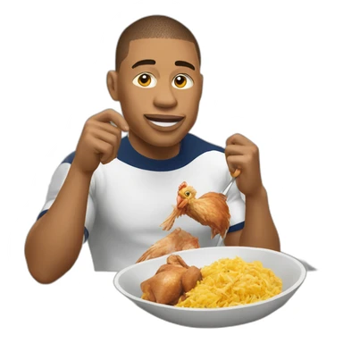 Mbappé eating chicken sticker