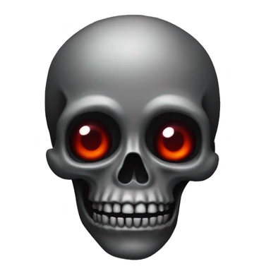 black skull no jawbone creepy red foggy eyes sticker