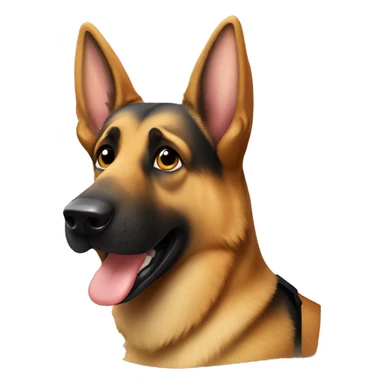 German shepherd holding a bottle of malort booze sticker