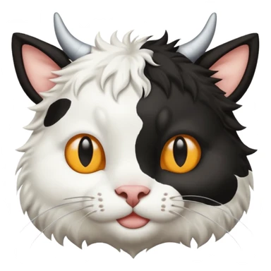 Cat black and white like a cow sticker