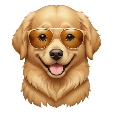 Golden retriever with sunglasses  sticker