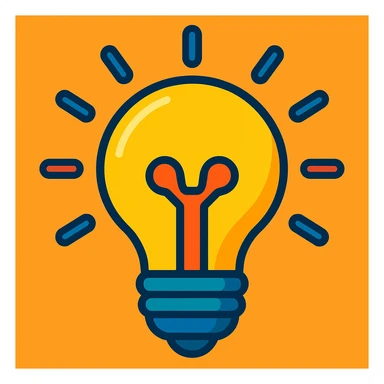 símbolo de inovação, lâmpada estilizada, estilo moderno, cores vibrantes sticker