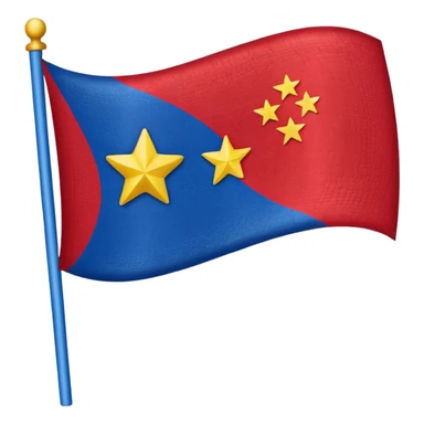 Make an emoji of a flag that is red blue red it’s a  yellow star in the middle no stick  sticker