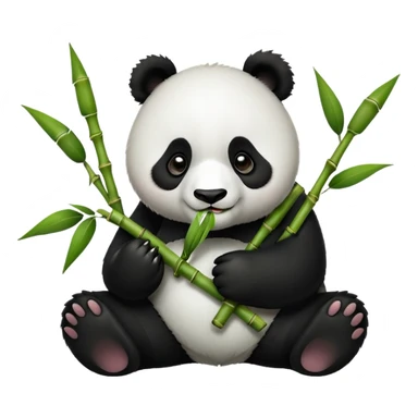 panda eating bamboo  sticker