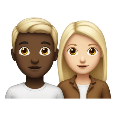 white boy and a white girl with brown skin kid sticker