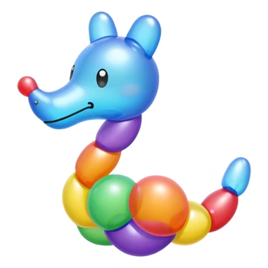 A translucent balloon animal sticker
