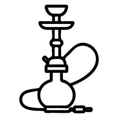 simple black outline minimal hookah sticker
