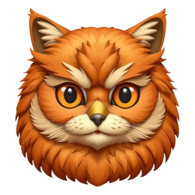 A cat's head and a owls body sticker