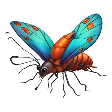 Butterfly eating crawfish  sticker