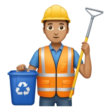 Waste Management, safety vest, trash picker sticker