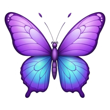 Purple butterfly in emoji sticker