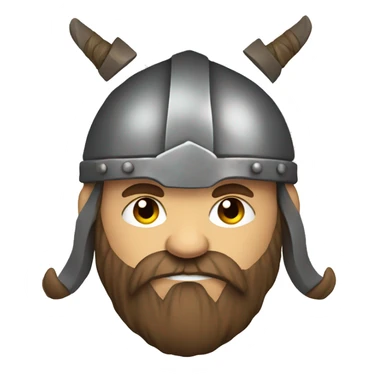 Viking warrior face with long beard sticker