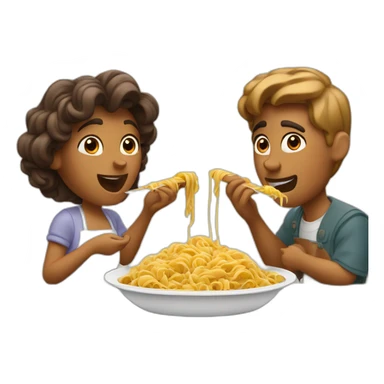 couple eating pasta like lady and the tramp sticker