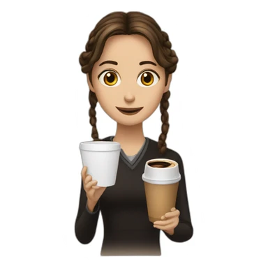 Hermiona from Harry Potter movie with coffe sticker