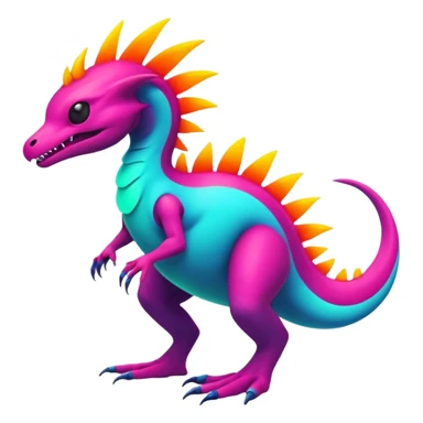 An exotic neon colorful unique bizarre eccentric Fakémon-creature (full body) sticker