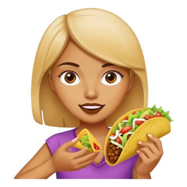 girl eating a taco sticker