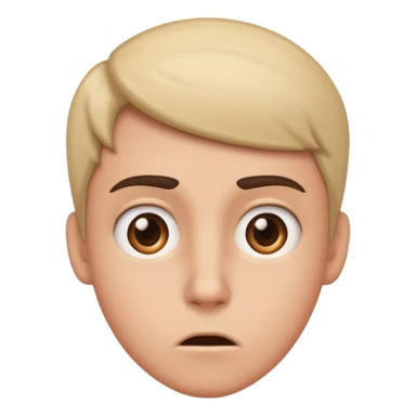 Look to the side of eye with confused face  sticker