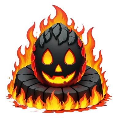 hell view with Red and black with fire with coal sticker