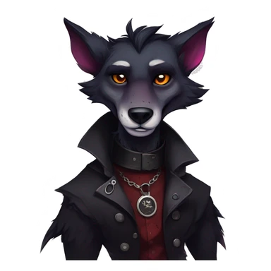 cool edgy dark vampiric animal fursona by griffsnuff & LiLaiRa & Falvie with badass colors and a collar full body sticker