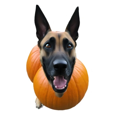 malinois run pumpkin scary spooky halloween sticker