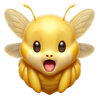 Cinematic Adorable Yawning Wasp Portrait Emoji, Head tilted slightly with a dramatic, wide-open yawn, showcasing a tiny, streamlined body with gently drooping wings and sleepy, half-closed eyes, Simplified yet irresistibly cute features, highly detailed, glowing with a soft, cozy glow, high shine, relaxed yet expressive, stylized with a dash of whimsical insect ease, soft glowing outline, capturing the essence of a drowsy wasp that appears ready to stretch and yawn its way out of the screen! sticker