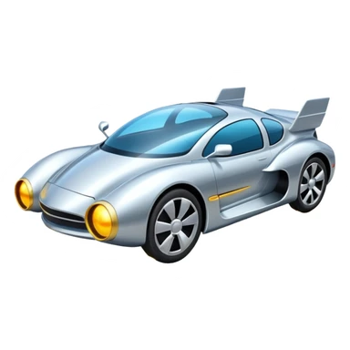 Flying Car – Sleek car with glowing thrusters, hovering above the road sticker