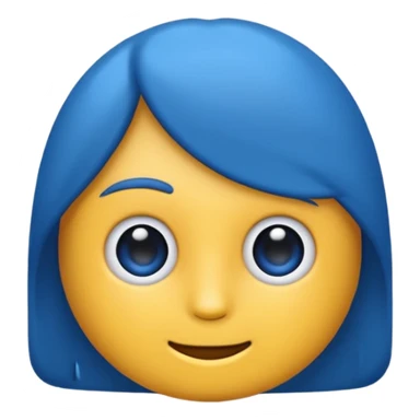 Emoji simples redondo azul com um sinal de certo no meio preto sticker