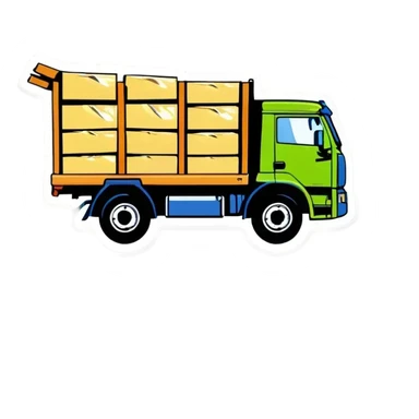 lkw mit holzbeladen rod sticker