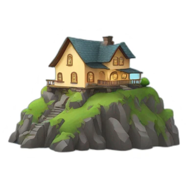 House on a mountain sticker