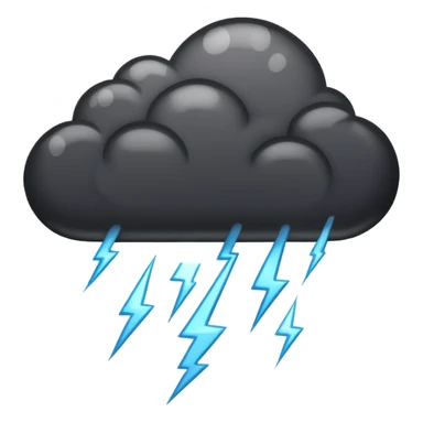 Black cloud with rain and lightning  sticker