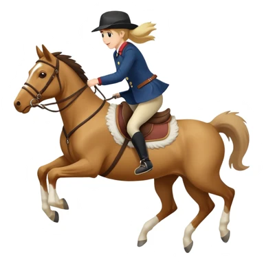 person riding a horse jumping over a dog sticker