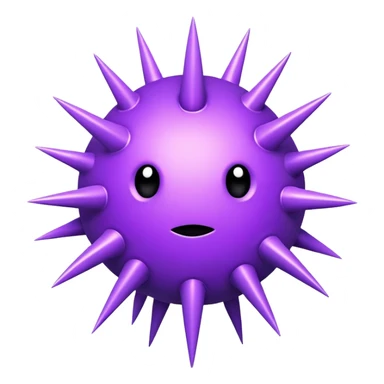 purple circular virus with protruding spikes clean minimal style sticker