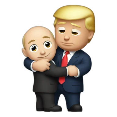 Donald Trump get hugs by putin sticker
