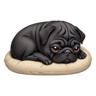 black pug sleeping sticker