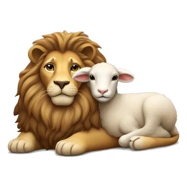 lion and lamb laying down sticker