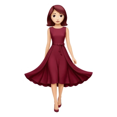 burgundury dress whitout the woman, just the dress. make it knee lenght sticker