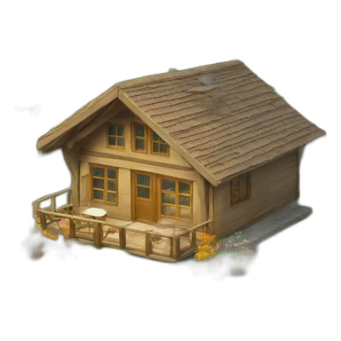 chalet with a garden sticker