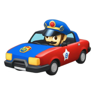 Mario sur une voiture de police français sticker
