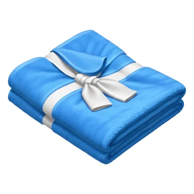 blue hotel room towel sticker