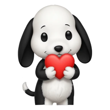 snoopy con un corazón entre los brazos  sticker