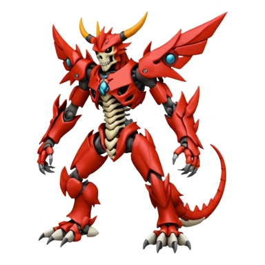 Digitigrade Cool Badass Skeletal Wargreymon-Guilmon-Pokémon-Digimon-Fakémon-fusion-hybrid-creature sticker
