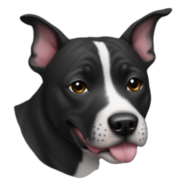 Staffie tout noir qui souris sticker