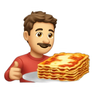 Un castor  entrain de manger des lasagnes sticker