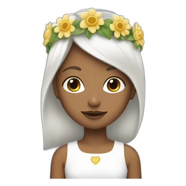 Fille blanche avec une couronne de fleur sticker