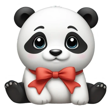 cute panda with a bow  sticker