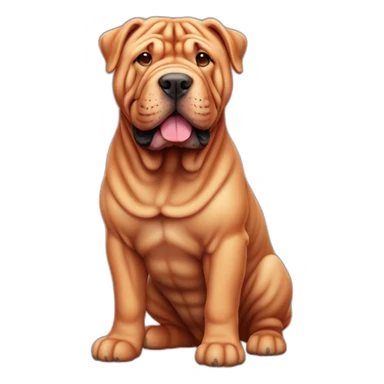 Red Shar-pei dog with pink nose, full body sticker