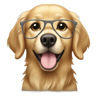 Golden retriever wearing grey glasses sticker